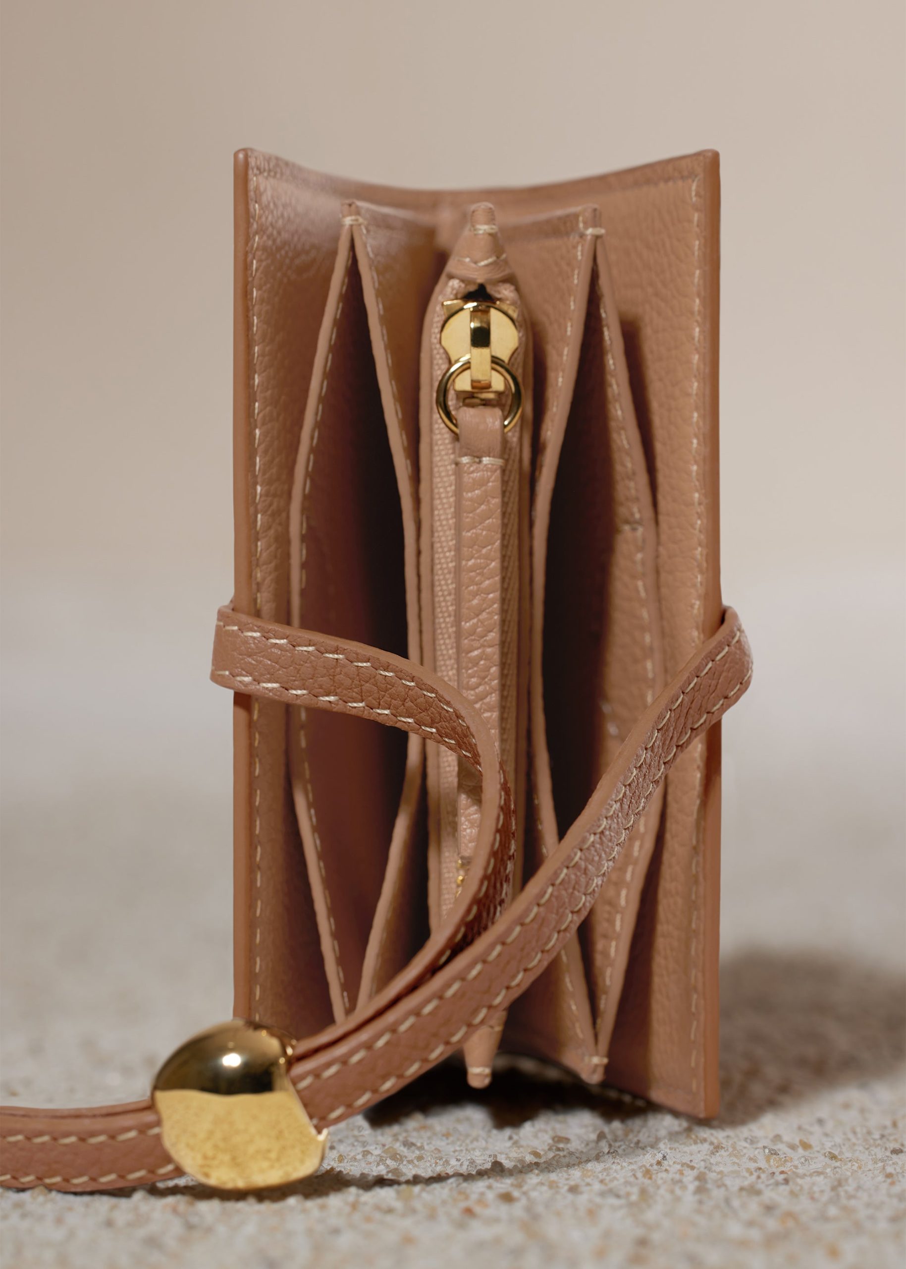 Kaye Card Holder - Textured Duo Camel - Image 5