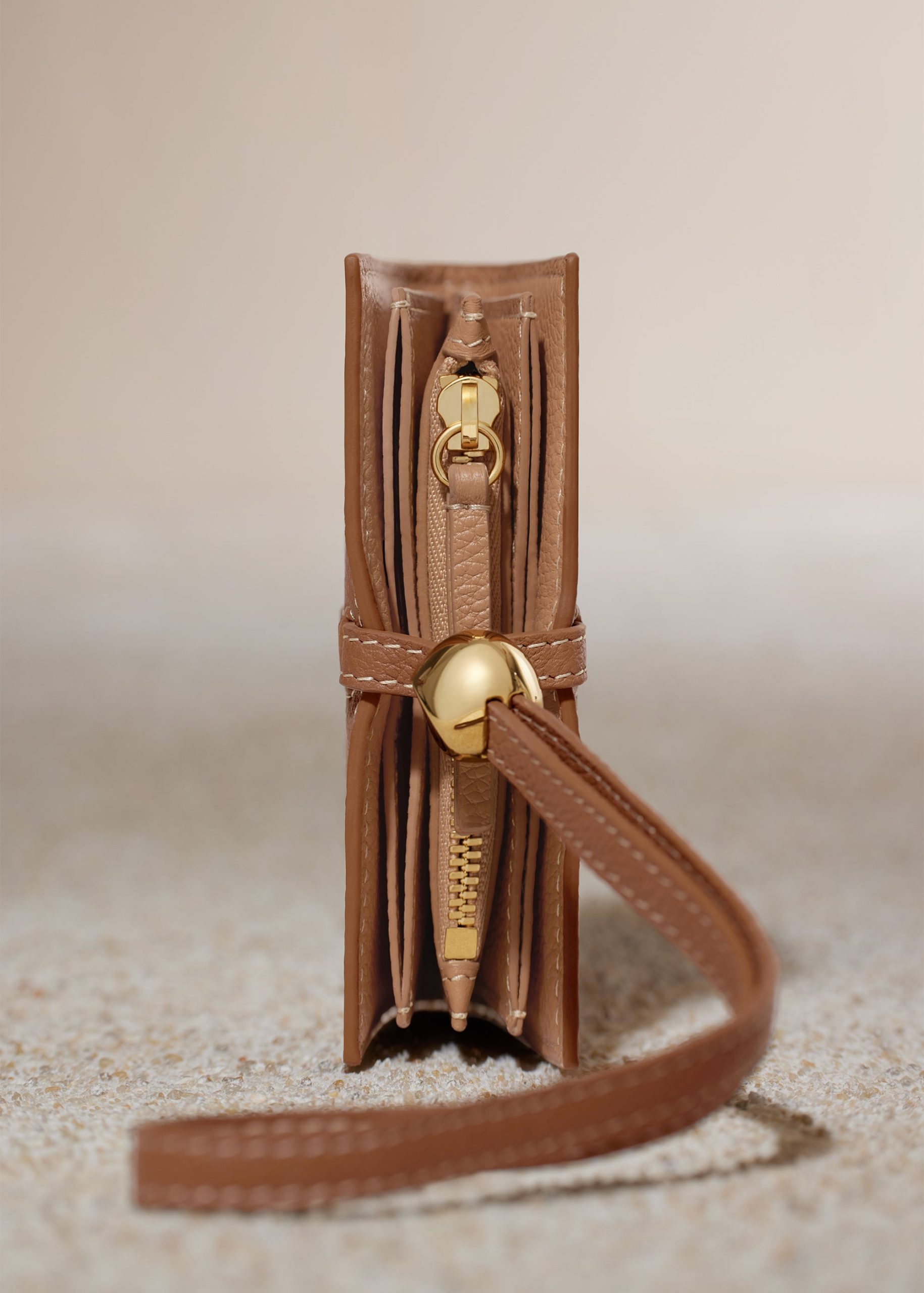 Kaye Card Holder - Textured Duo Camel - Image 4