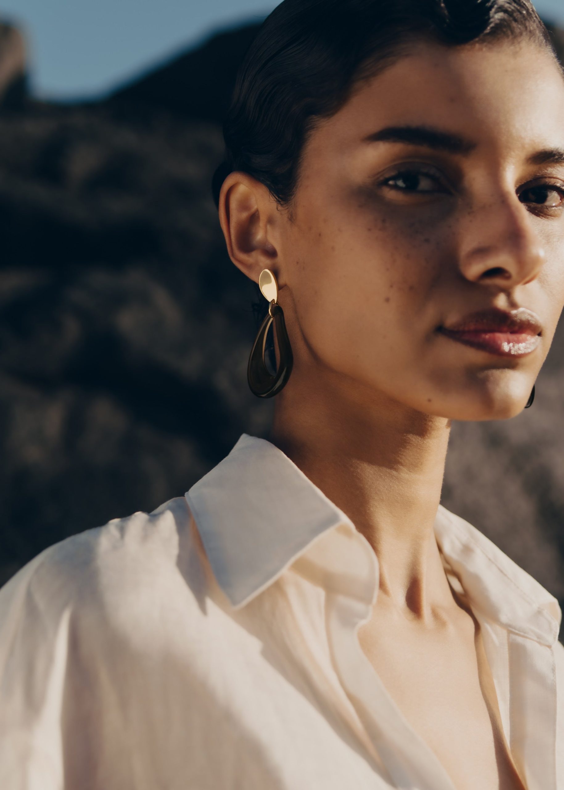 Nae Drop Earrings - Smoked glass - Image 3