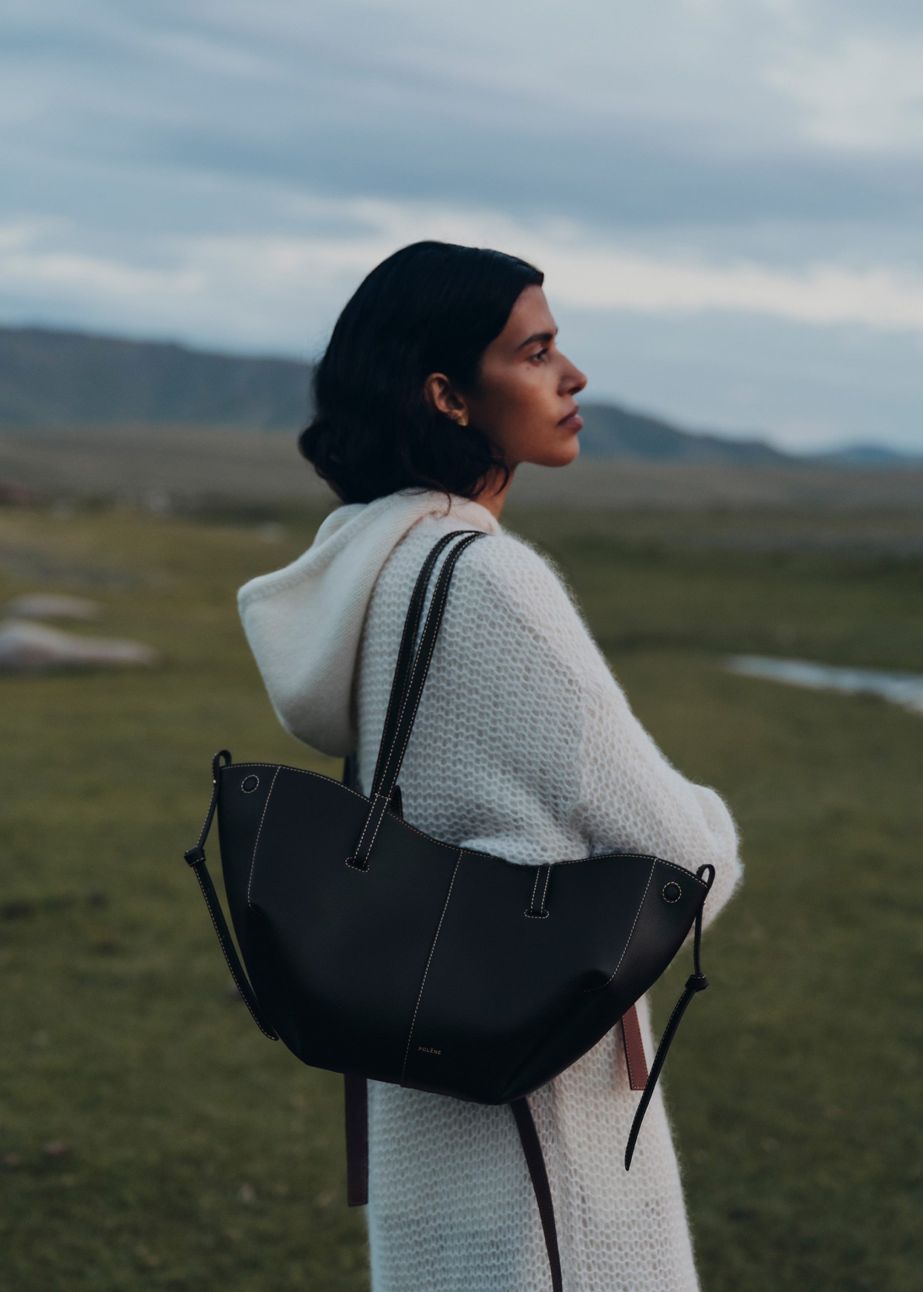 Cyme Mini - Textured Black with Ecru Stitching - Image 2