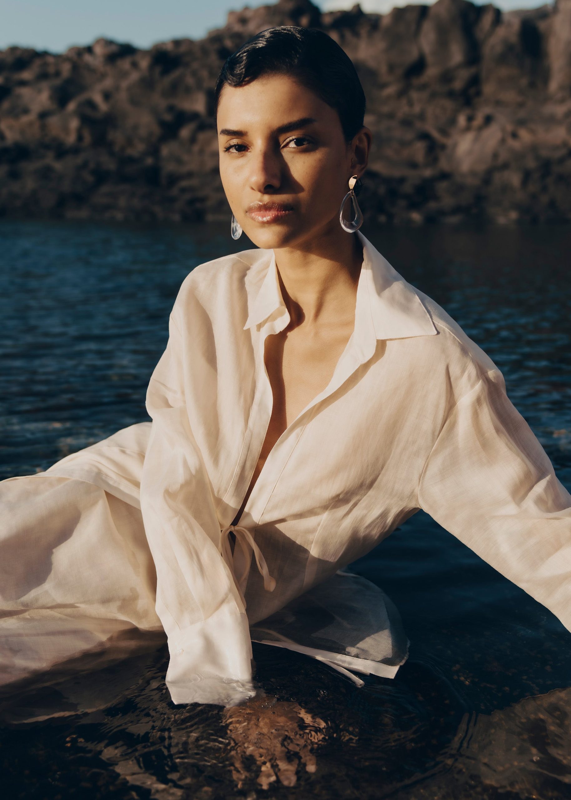 Nae Drop Earrings - Glass - Image 2