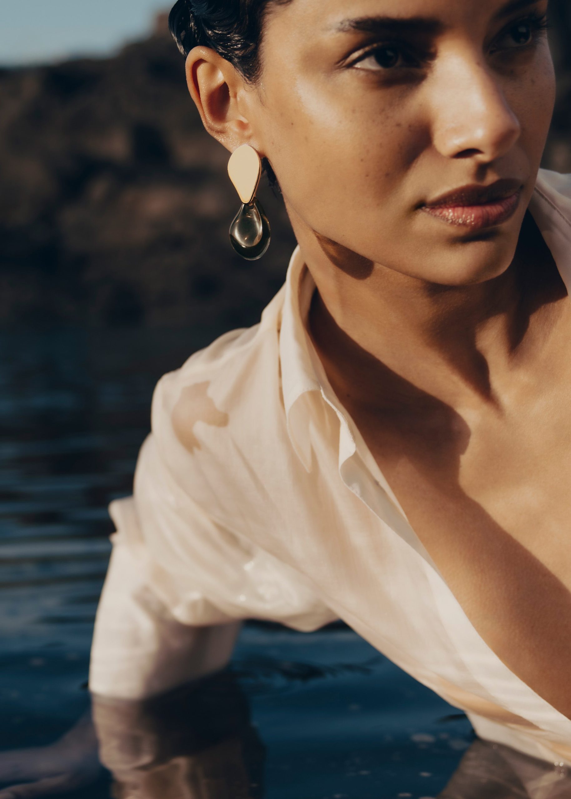 Nae Earrings - Smoked glass - Image 2