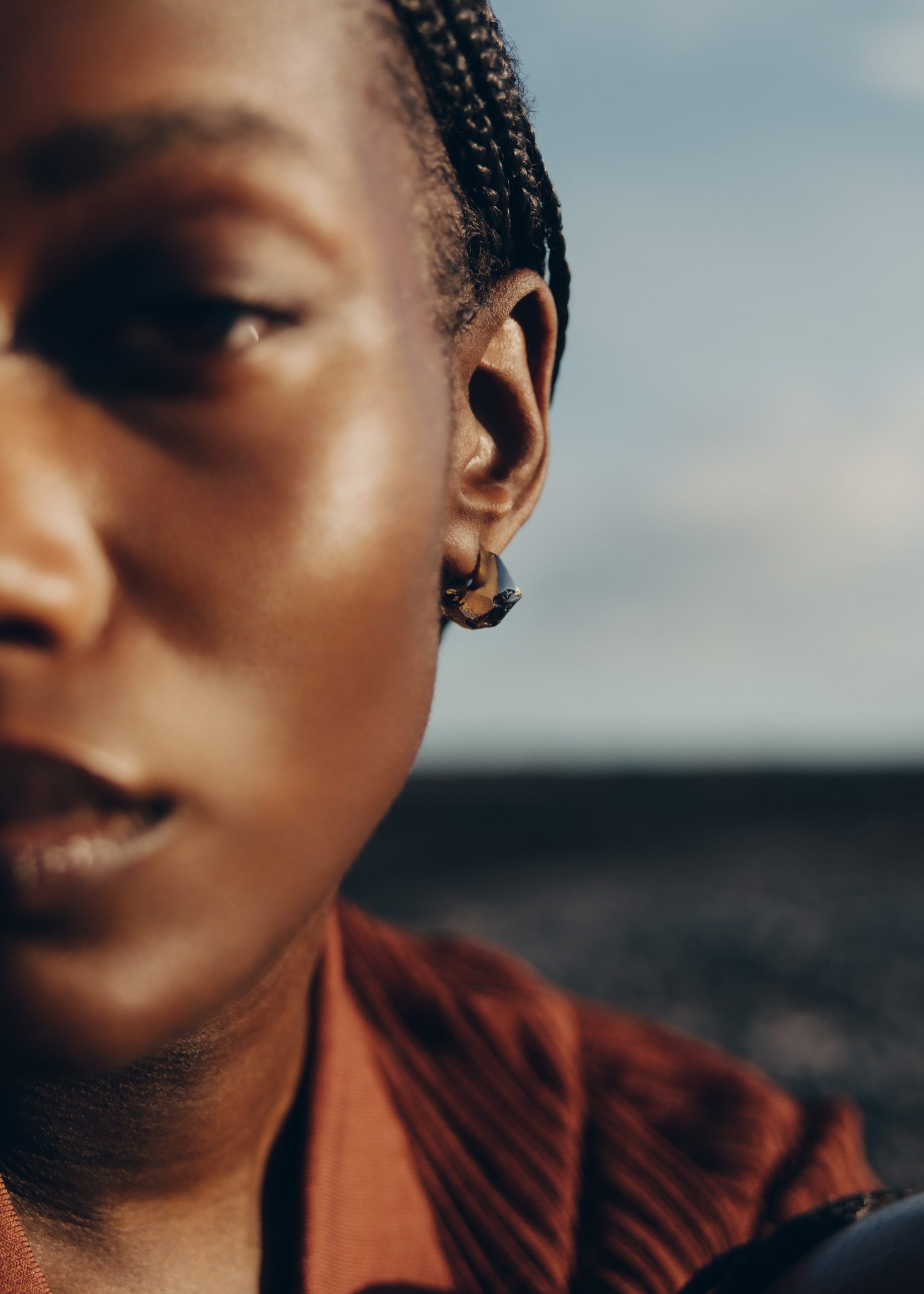 Eroz Stud Earrings - Duo palladium with 24 carat gold plating - Image 3