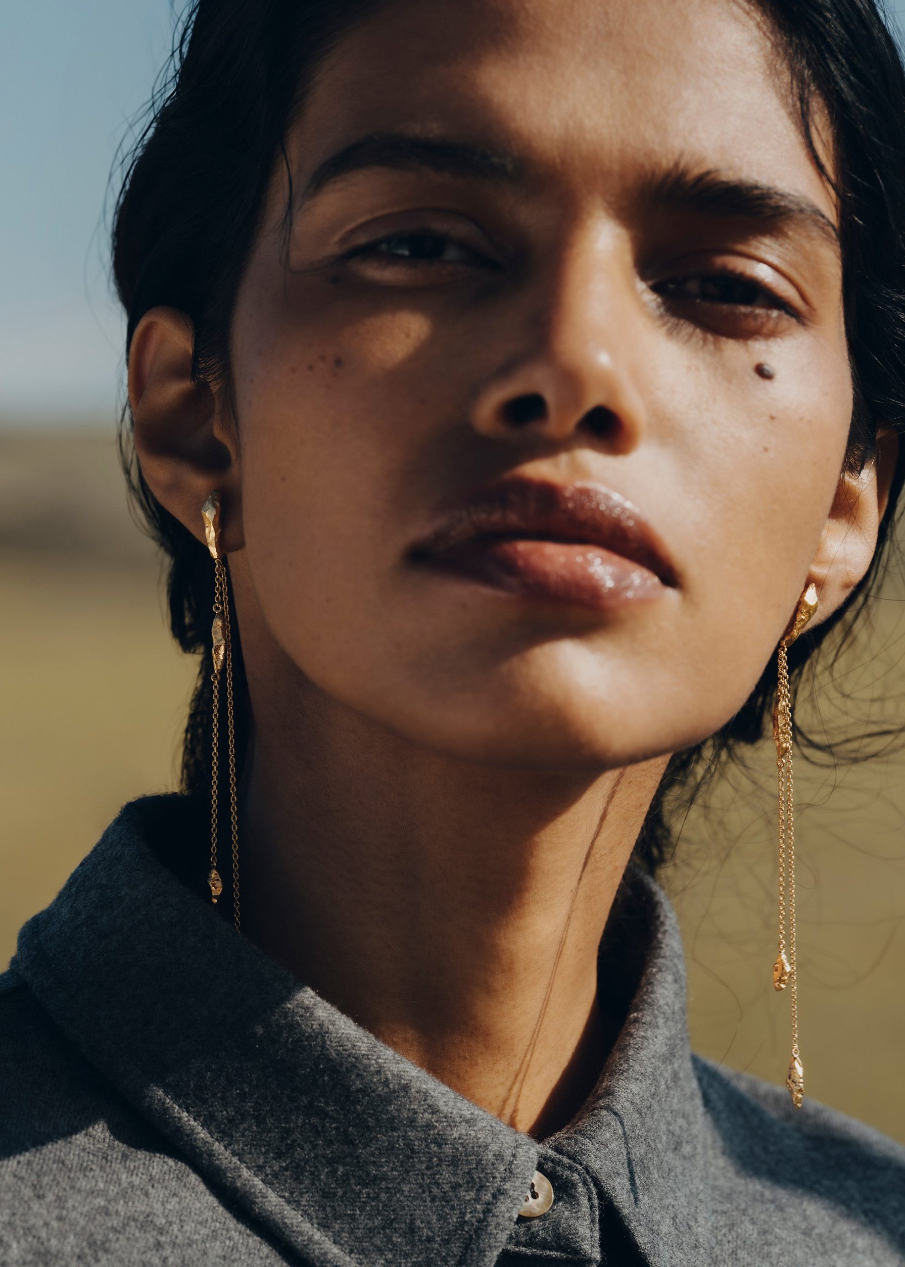 Eroz Chain Earrings - 24 carat gold-gilded edition - Image 3