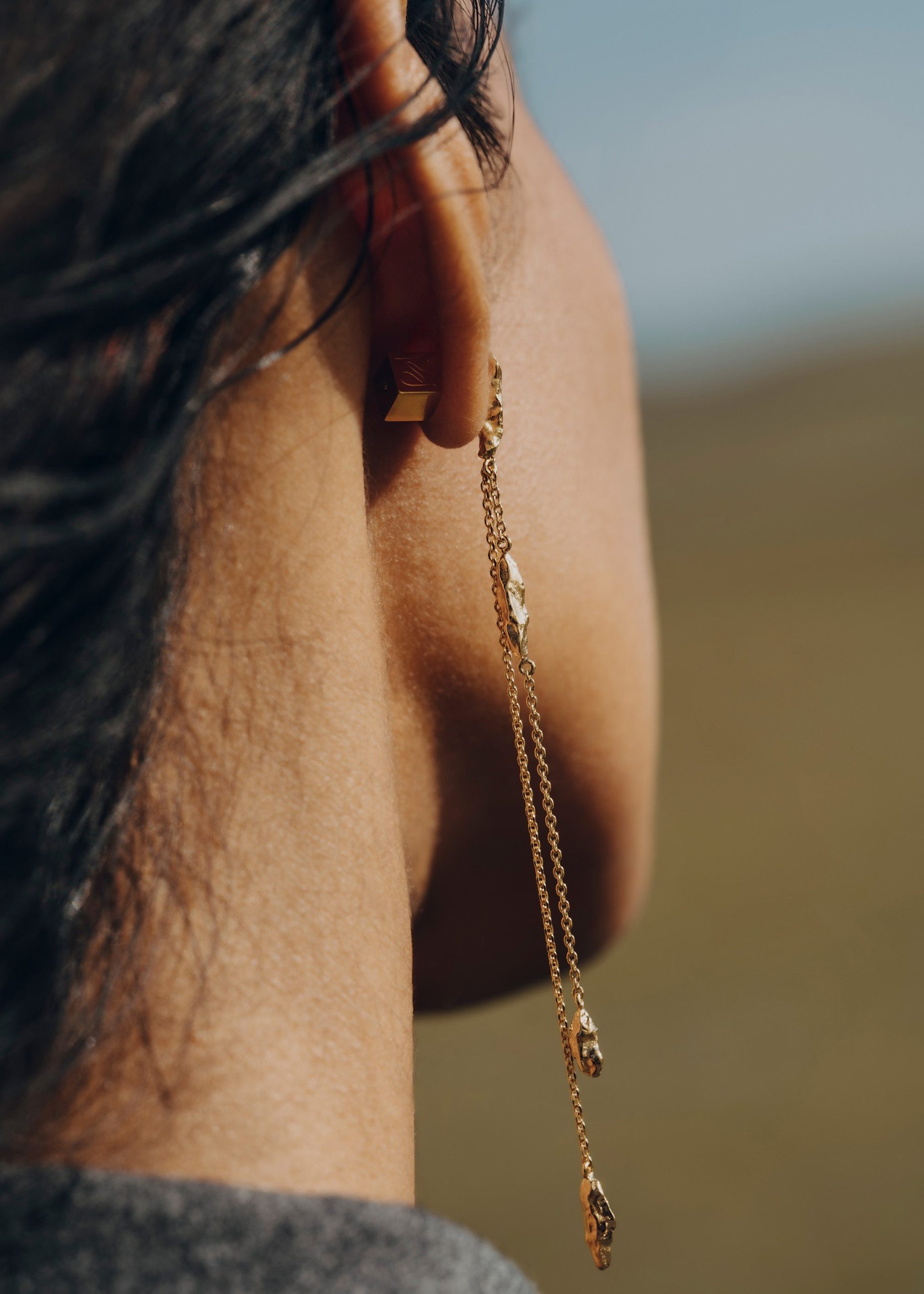 Eroz Chain Earrings - 24 carat gold-gilded edition - Image 4