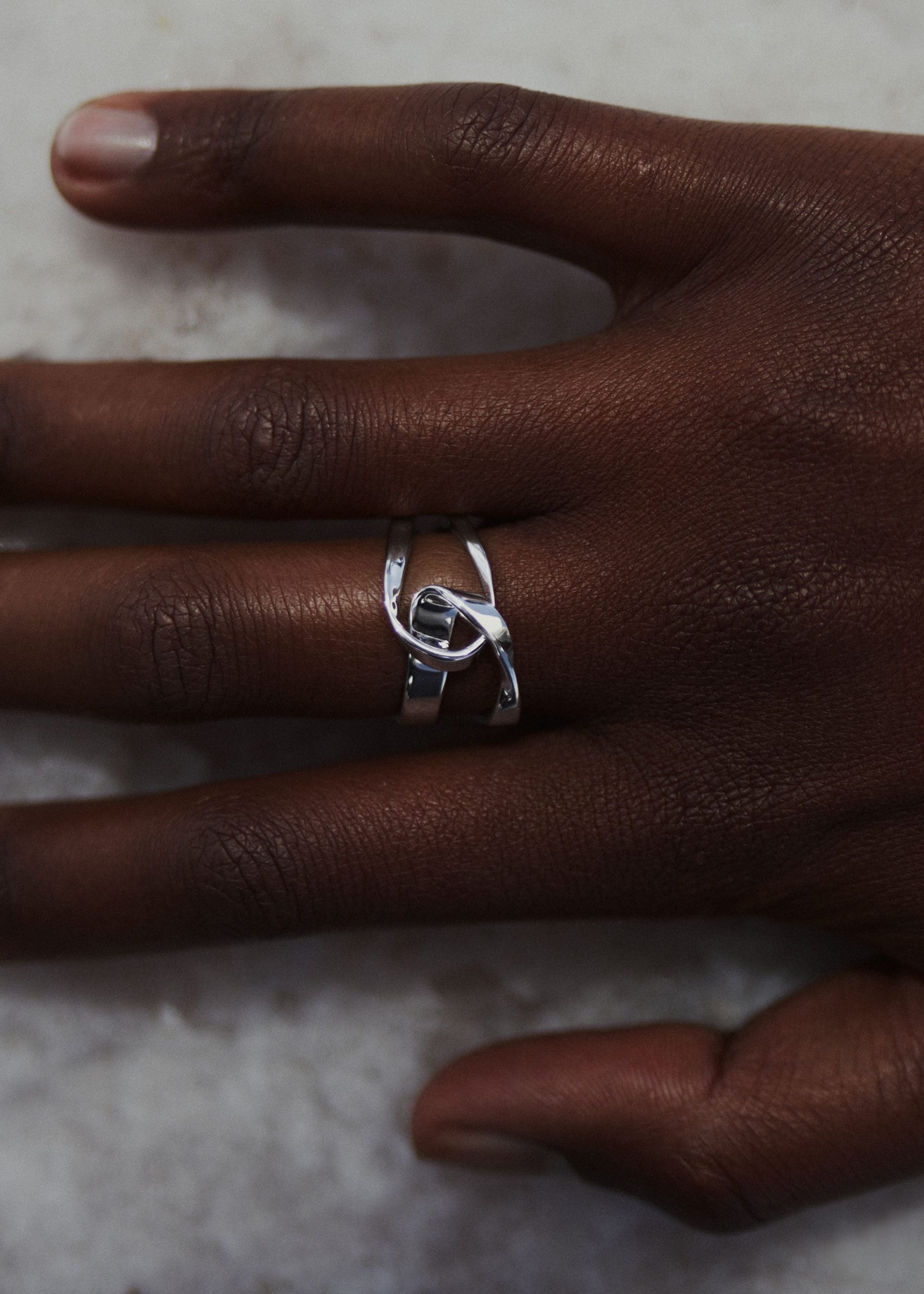 eole Ring - Silver in rhodium-plated brass - Image 3