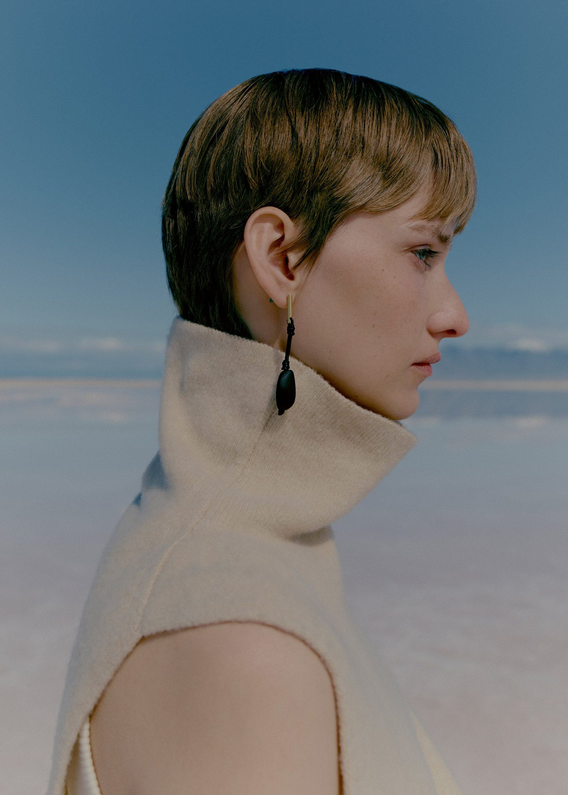 Tere Drop Earrings - Black Marble - Image 4