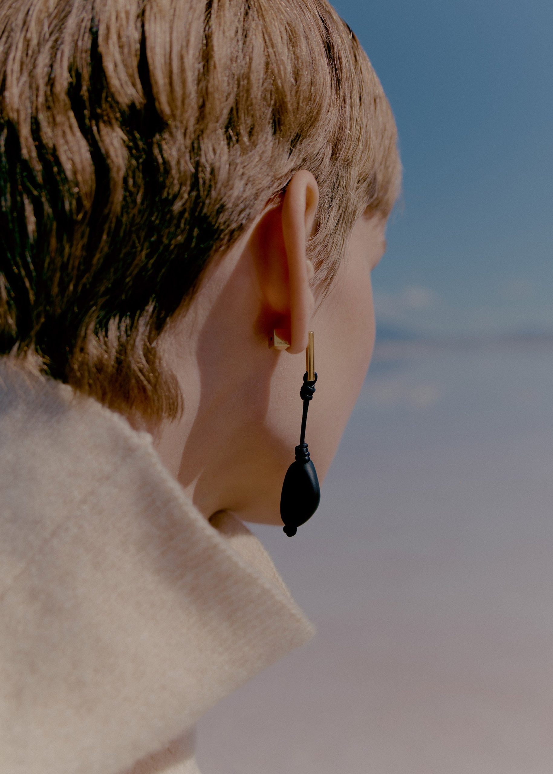 Tere Drop Earrings - Black Marble - Image 5