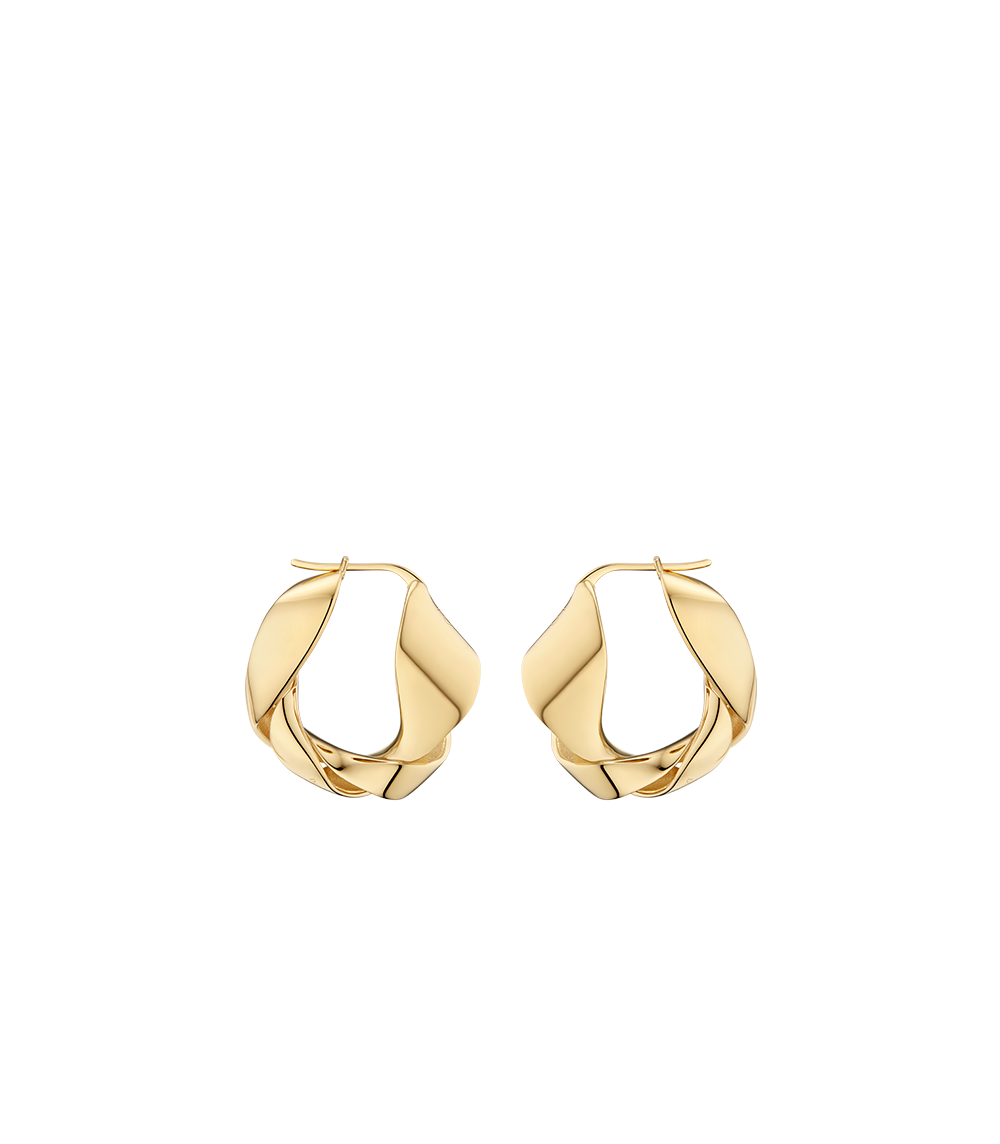 eole Wavy Hoop Earrings - 24 carat gold-gilded