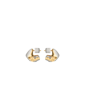 Eroz Stud Earrings - Duo palladium with 24 carat gold plating