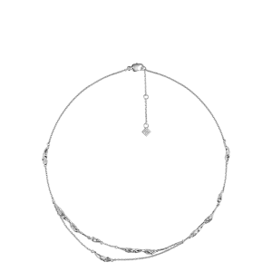 Eroz Double Chain - Silver in rhodium-plated brass