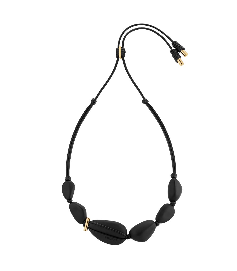 Tere Necklace - Black Marble