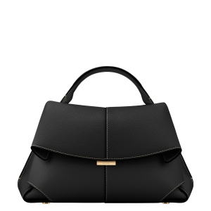 Mokki - Textured Black with Ecru Stitching