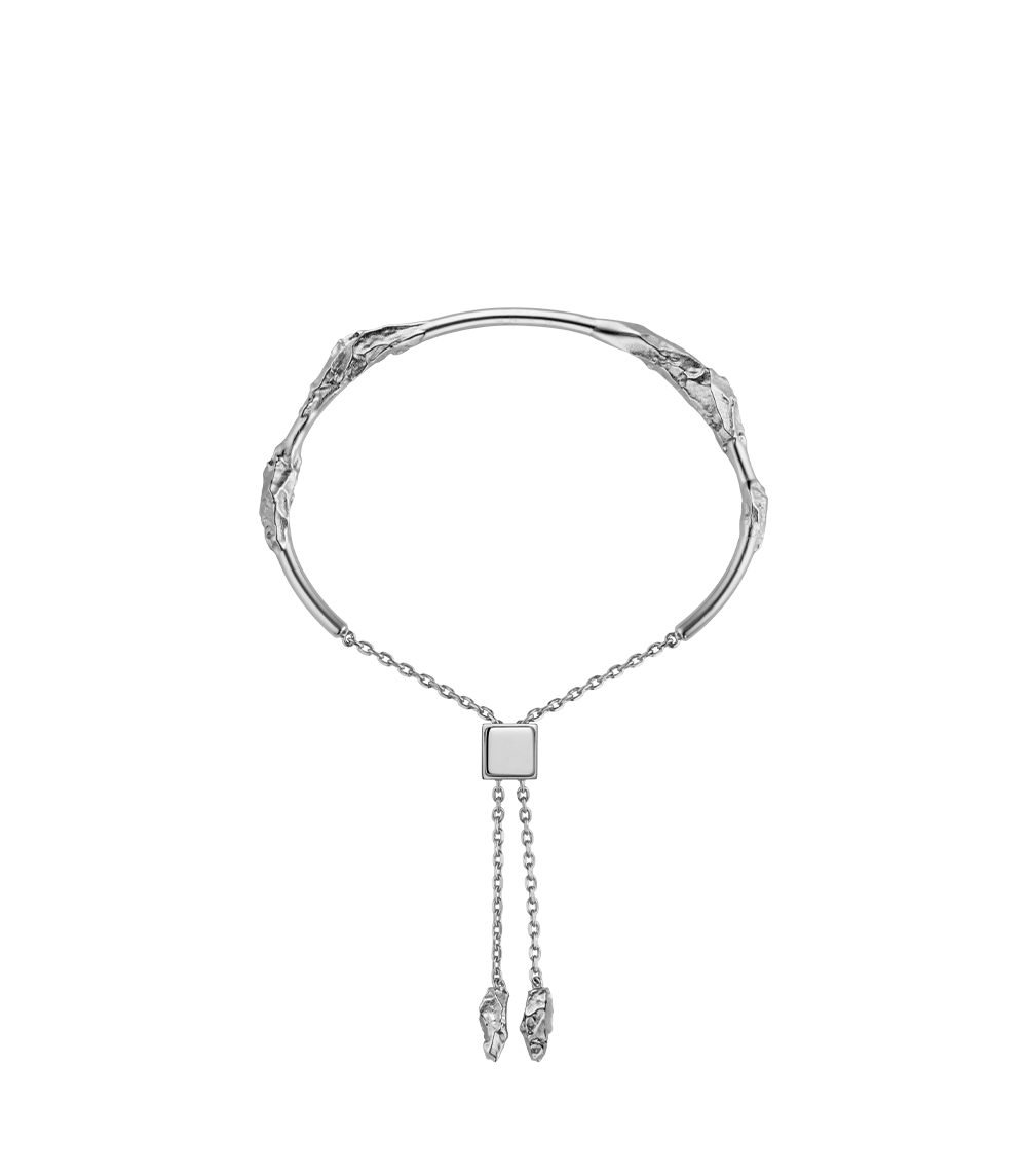 Eroz Bangle - Silver in rhodium-plated brass